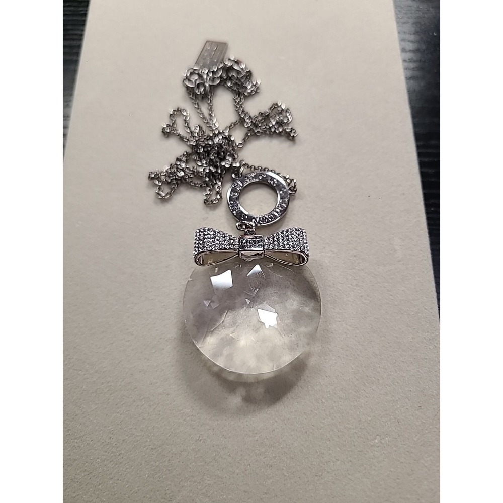 Jan Haeckel My Flat in London Crystal Bow Pendant Necklace 48 Charles St Silver